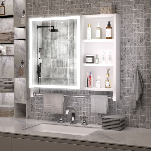 32x28 Inch Bathroom Cabinet with Mirror and LED Lights