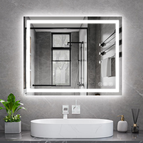 32x40 Inch LED Bathroom Mirror — Backlit and Front Lit