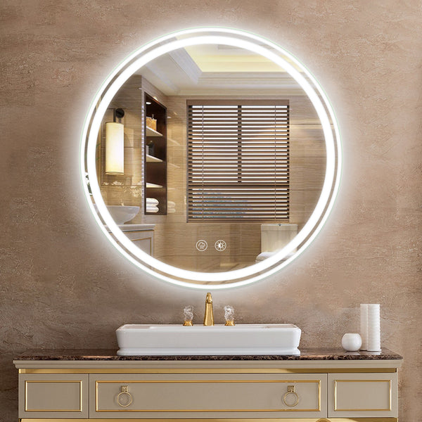 24x24 Inch Round Bathroom Mirror — Wall Mount