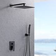 Wall-Mount Shower Faucet Set — Matte Black