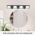 4-Light Modern Black LED Vanity Light Fixture