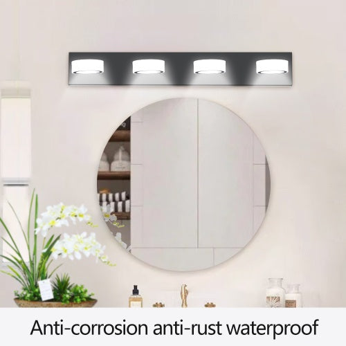 4-Light Modern Black LED Vanity Light Fixture