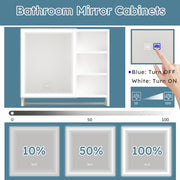 32x28 Inch Bathroom Cabinet with Mirror and LED Lights