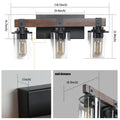 3-Light Farmhouse Rustic Bathroom Vanity Light