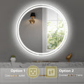 28 Inch Round LED Bathroom Mirror — Wall Mount