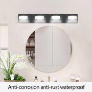 4-Light Modern Black LED Vanity Light Fixture