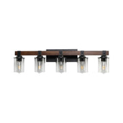 5-Light Farmhouse Rustic Bathroom Vanity Light