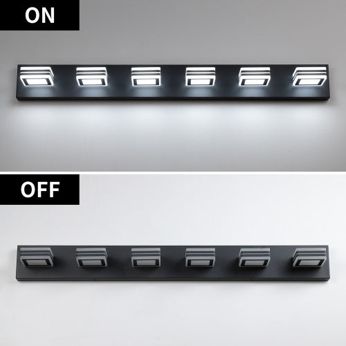 6-Light Modern Black LED Makeup Vanity Light