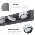 4-Light Modern Black LED Vanity Light Fixture