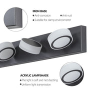4-Light Modern Black LED Vanity Light Fixture