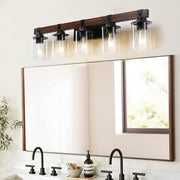 5-Light Farmhouse Rustic Bathroom Vanity Light