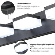 6-Light Black LED Vanity Mirror Fixture