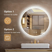 24x24 Inch Round Bathroom Mirror — Wall Mount