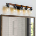 5-Light Farmhouse Rustic Bathroom Vanity Light