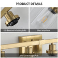 4-Light Gold Vanity Light — Clear Glass Shade