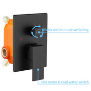Wall-Mount Shower Faucet Set — Matte Black
