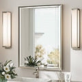 22x30 Inch Brushed Nickel Bathroom Mirror — Beveled Frame