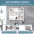 32x28 Inch Bathroom Cabinet with Mirror and LED Lights