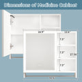 32x28 Inch Bathroom Cabinet with Mirror and LED Lights