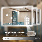 Dimmable LED Bathroom Mirror — Anti-Fog Waterproof Wall Mount