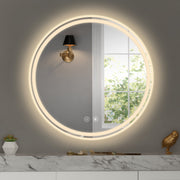 28 Inch Round LED Bathroom Mirror — Wall Mount