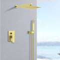 Wall-Mount Shower Mixer System — Brushed Gold