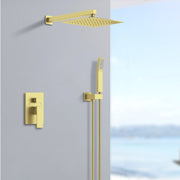 Wall-Mount Shower Mixer System — Brushed Gold