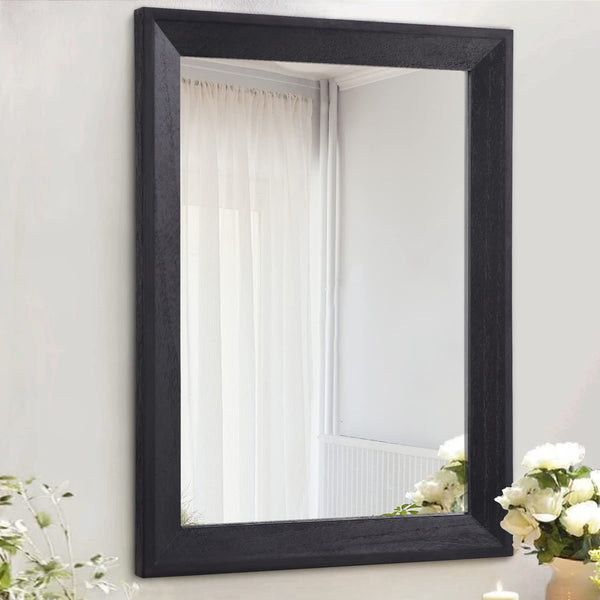 28x20 Inch Black Wood Frame Wall Mirror — Rectangle