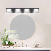 4-Light Modern Black LED Vanity Light Fixture