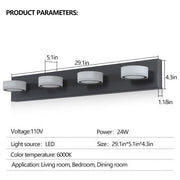 4-Light Modern Black LED Vanity Light Fixture