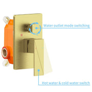 Wall-Mount Shower Mixer System — Brushed Gold