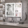 32x28 Inch Bathroom Cabinet with Mirror and LED Lights