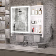 32x28 Inch Bathroom Cabinet with Mirror and LED Lights