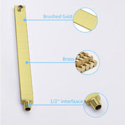 Wall-Mount Shower Mixer System — Brushed Gold