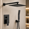 Wall-Mount Shower Faucet Set — Matte Black