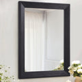 28x20 Inch Black Wood Frame Wall Mirror — Rectangle