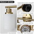 5-Light Gold Bathroom Vanity Lamp — Frosted Glass