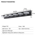6-Light Black LED Vanity Mirror Fixture