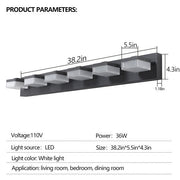 6-Light Black LED Vanity Mirror Fixture