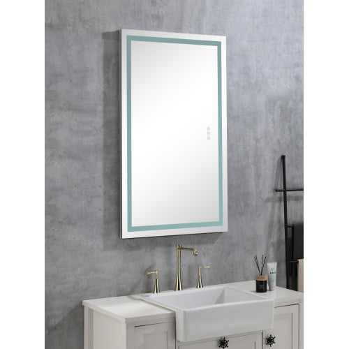 36x24 Inch LED Bathroom Wall Mirror — Dimmable Anti-Fog