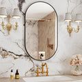 22x38 Inch Oval Bathroom Mirror — Black Wall Mount