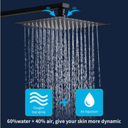Wall-Mount Shower Mixer System — Matte Black