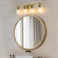 4-Light Gold Vanity Light — Clear Glass Shade