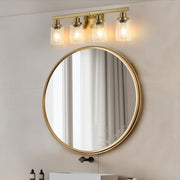 4-Light Gold Vanity Light — Clear Glass Shade