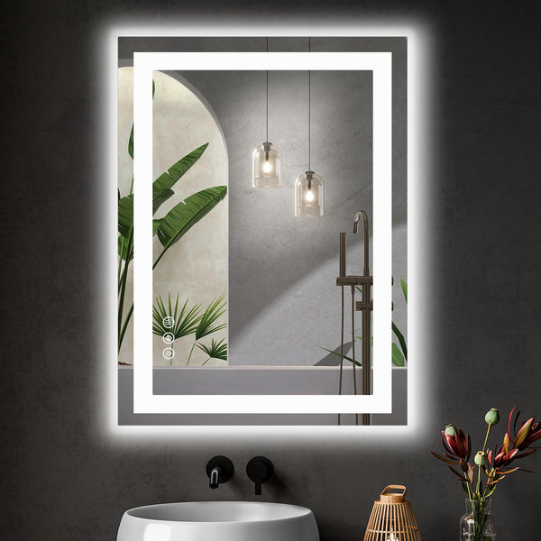 36x28 Inch LED Vanity Mirror — Anti-Fog Dimmable Memory