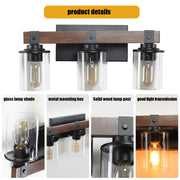 3-Light Farmhouse Rustic Bathroom Vanity Light